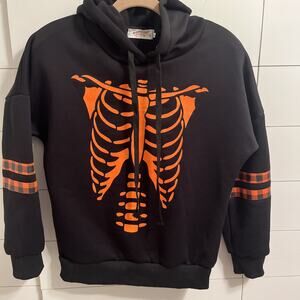 Spadehill Halloween Adult Long Sleeve Scary Pumpkin Hoodies Small